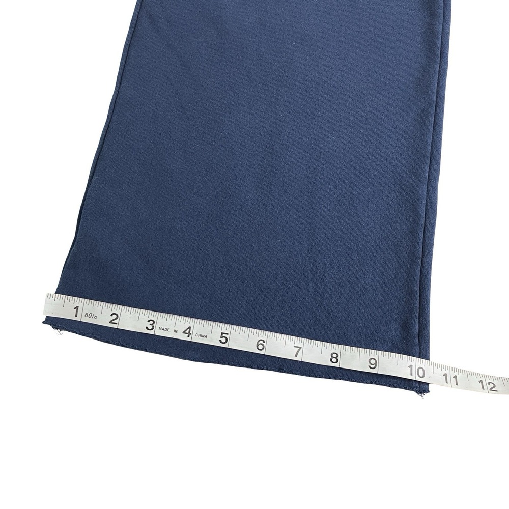 Aeropostale Wide Leg Flare Sweatpants Womens L Blue Raw Hem Mid Rise Y2K Preppy - Picture 11 of 14